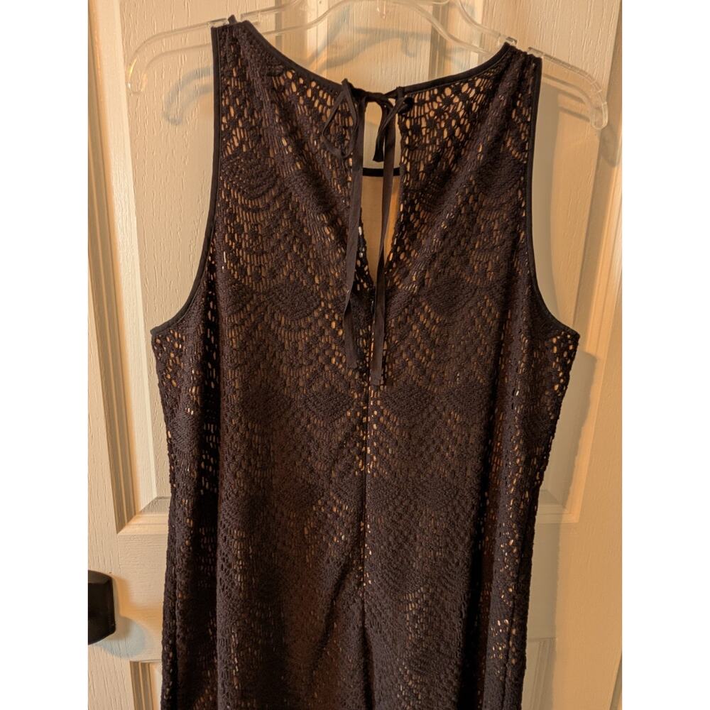LOFT Women's Lace Dress Sleeveless Keyhole Back 14 Black Excellent Condition - Picture 2 of 8